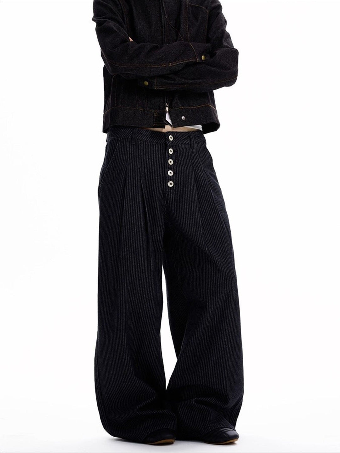 Men's Full Size Button Fly Wide Leg Jeans Plus Size