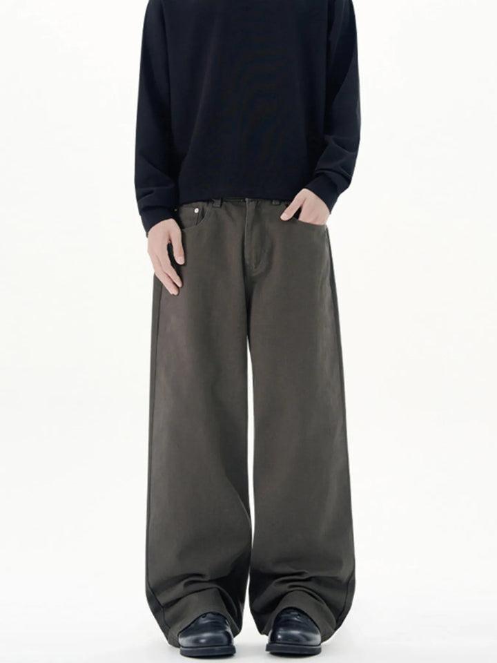 Men's Full Size Wide-Leg Pants Plus Size