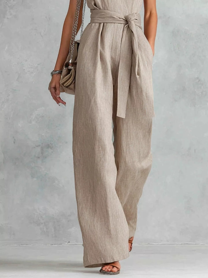 Sleeveless Wide Leg Jumpsuit