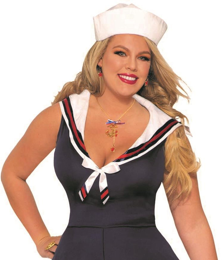 Sexy Ahoy Lady Navy Blue Women's Sailor Halloween Costume X-Large