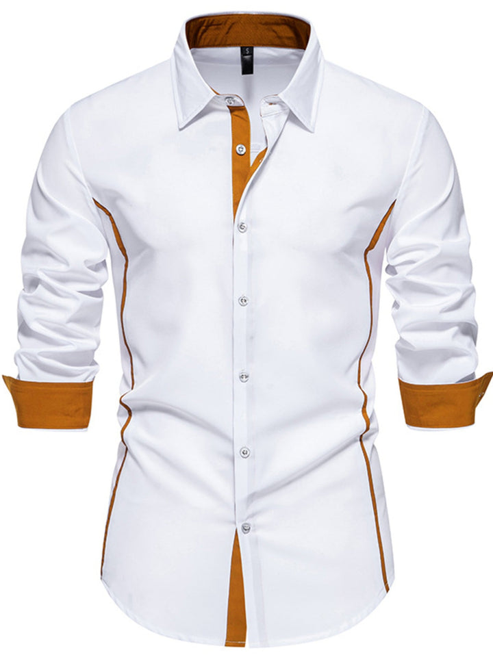 Men's Contrast Trim Button-Down Shirt