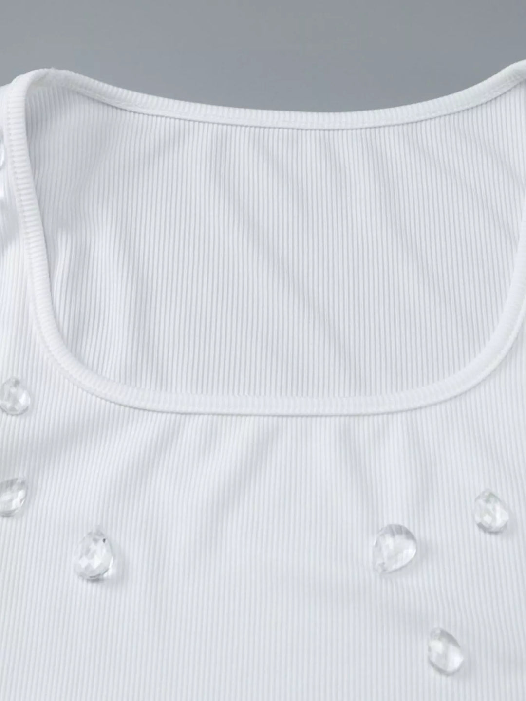 Bead Embellished Square Neck Tank