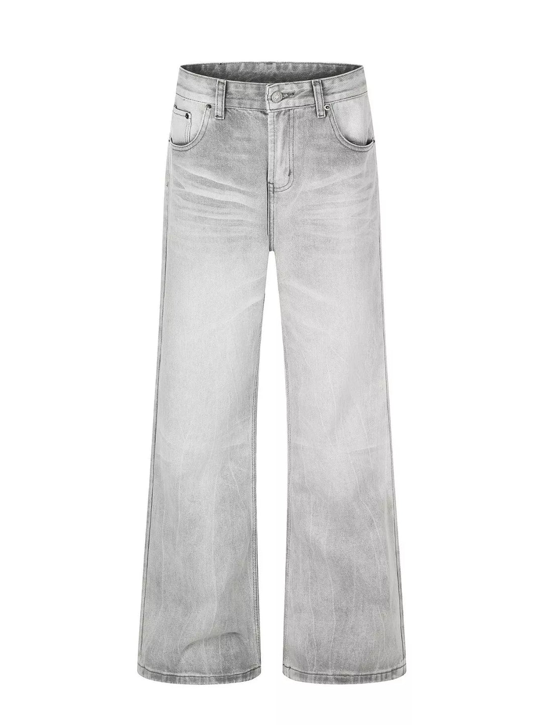 Men's Full Size Vintage Wash Wide Leg Jeans Plus Size