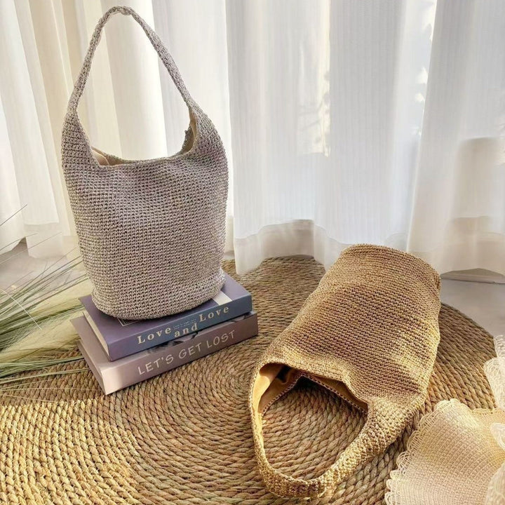 Handwoven Large-Capacity Vacation And Commute Woven Tote Bag