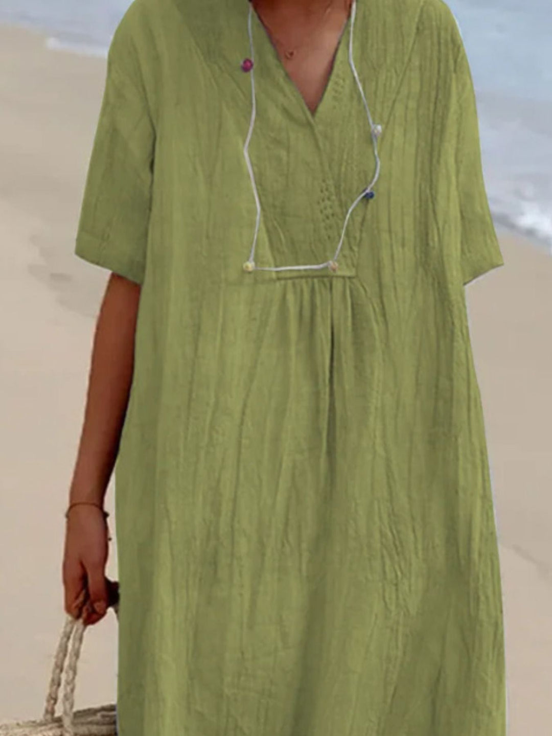 Casual Loose Short Sleeve Midi Dress