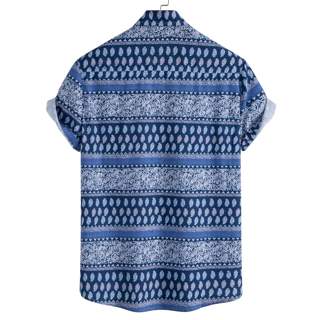 Men's Plus Size Geometric Print Short Sleeve Shirt