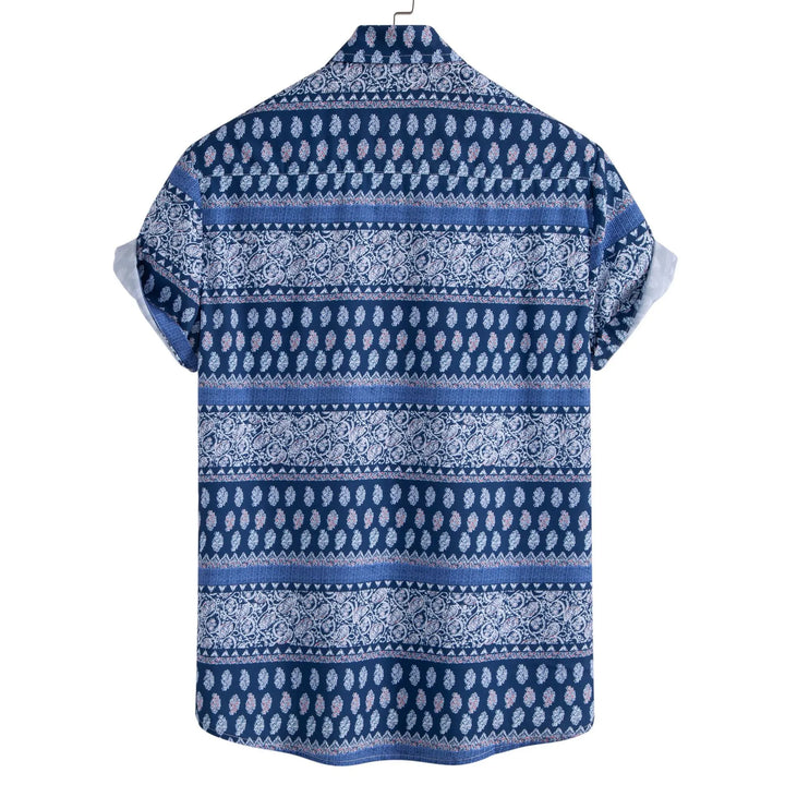 Men's Plus Size Geometric Print Short Sleeve Shirt