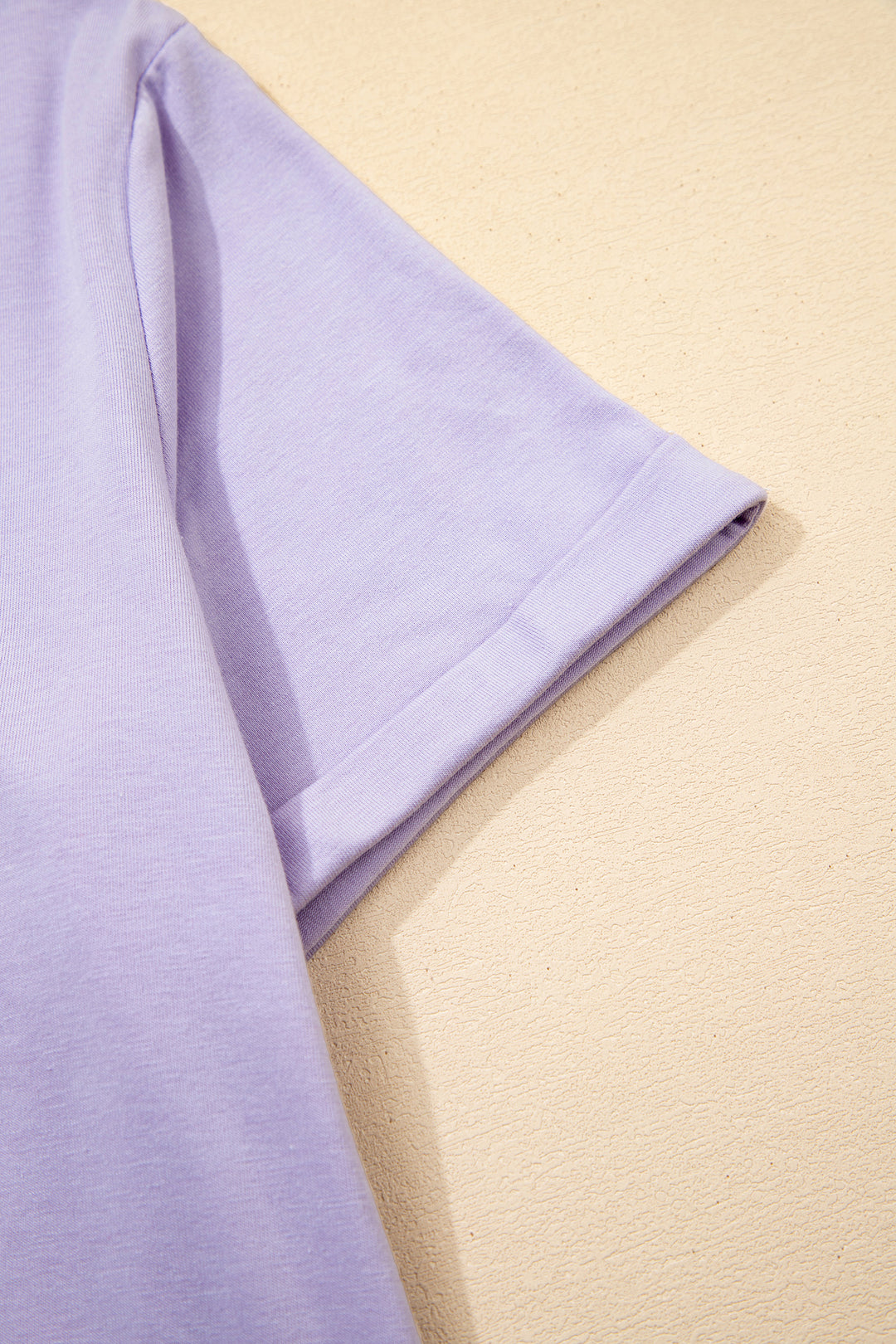 Orchid Petal Casual Plain Crew Neck Tee