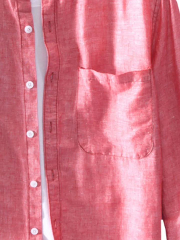 Men's Plus Size Button Up Long Sleeve Shirt