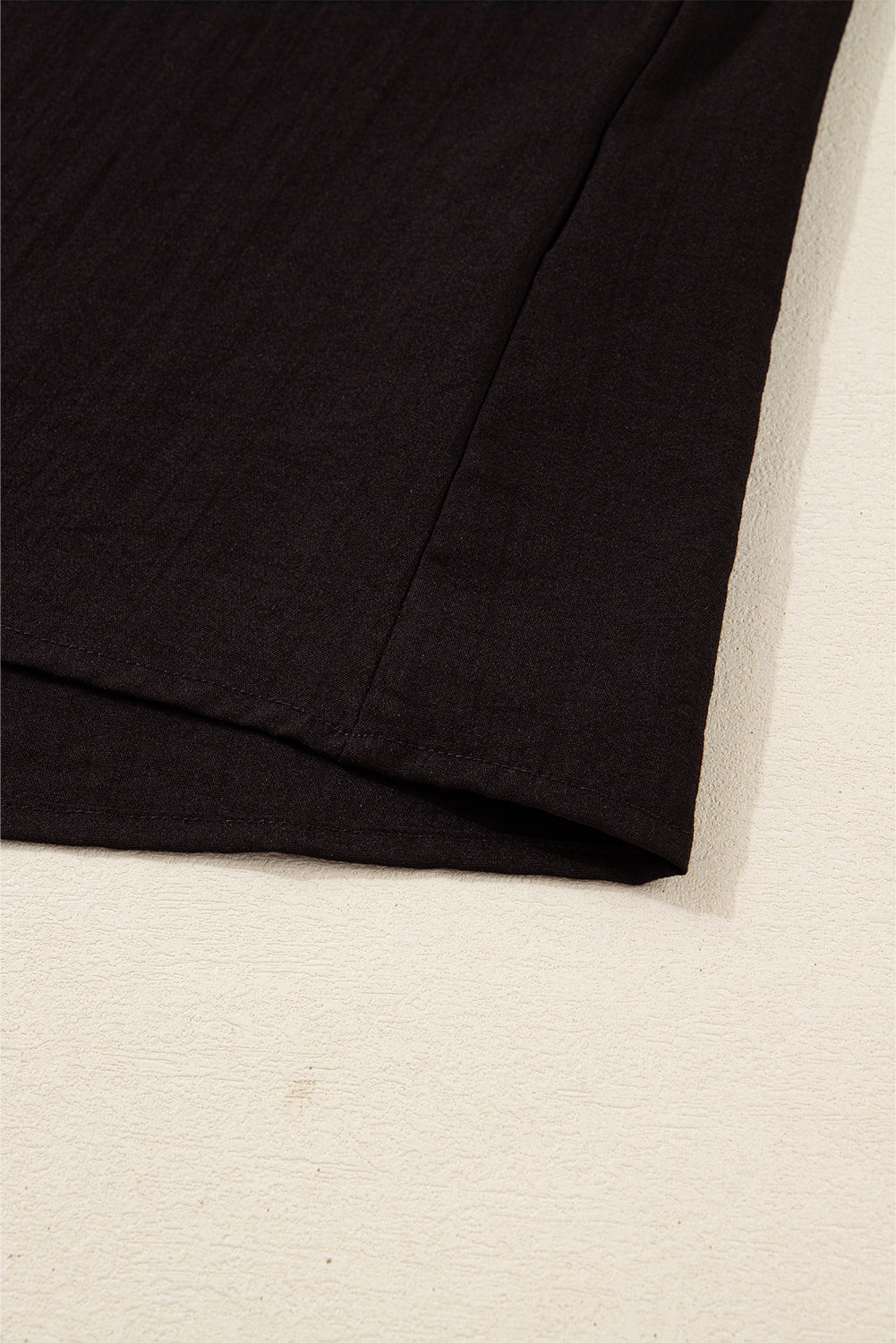 Black Contrast Stitched Detail V Neck Ruffle Long Sleeve Blouse