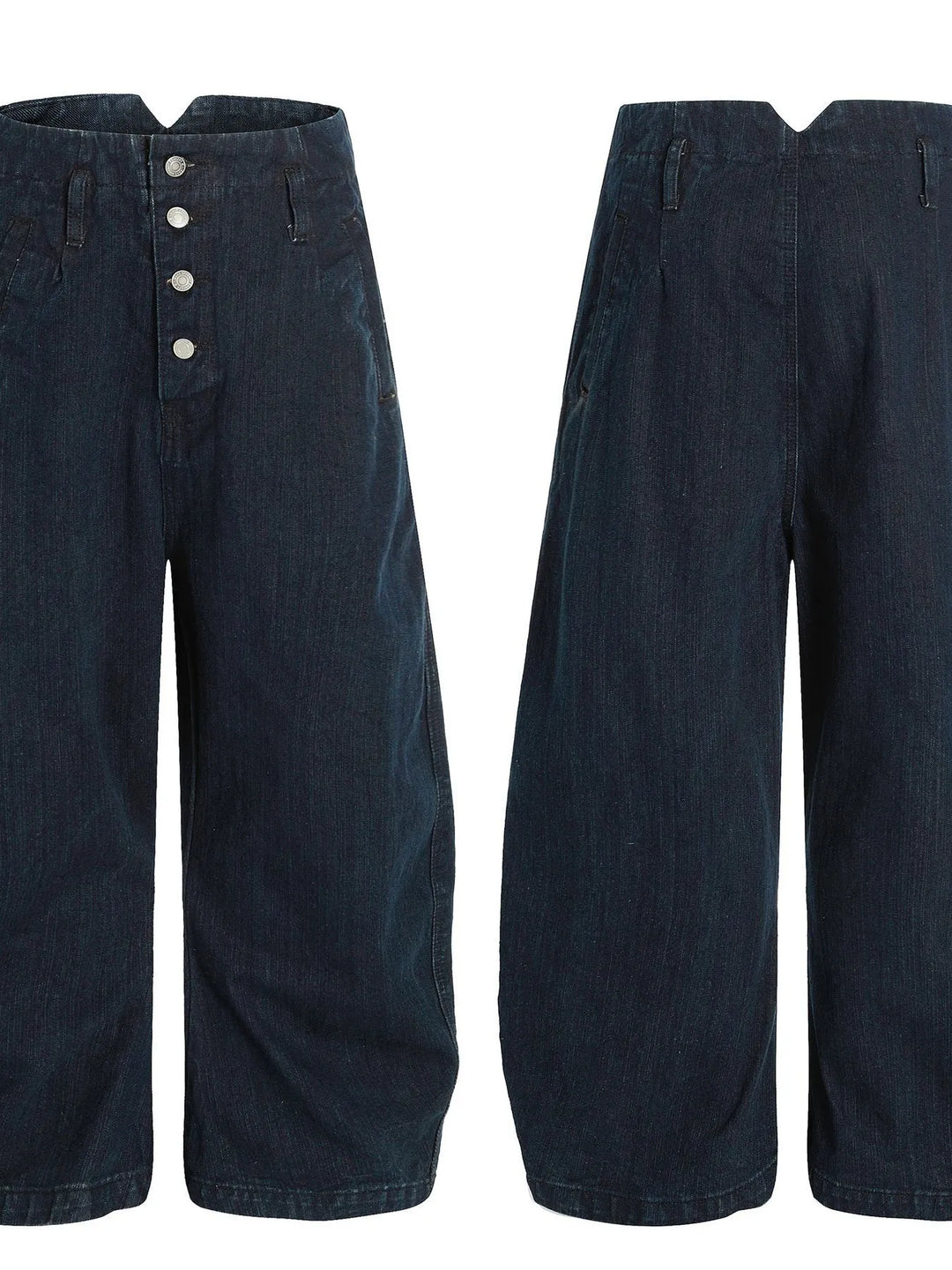 Men's Washed Button Fly Curved Jeans