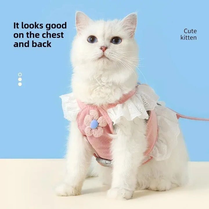 Pet Leash Dog Collar Summer Clothes For Cats And Dogs Baby Dog Safety Rope Back Strap Dog Walking Rope Special For Puppies