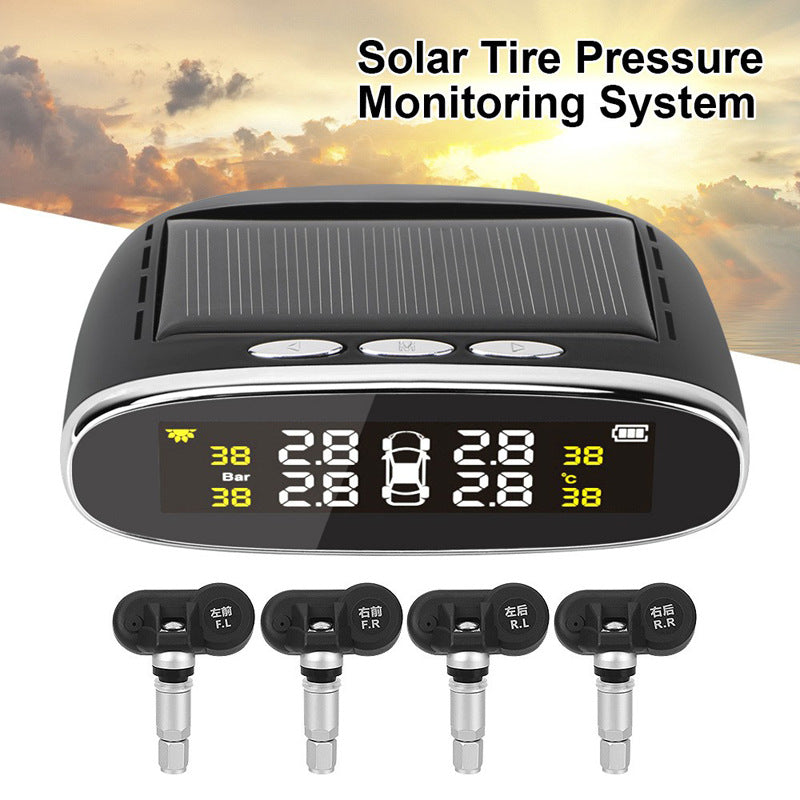 Elliptical Display Tire Pressure Monitor USB Solar Charging Internal And External Sensor