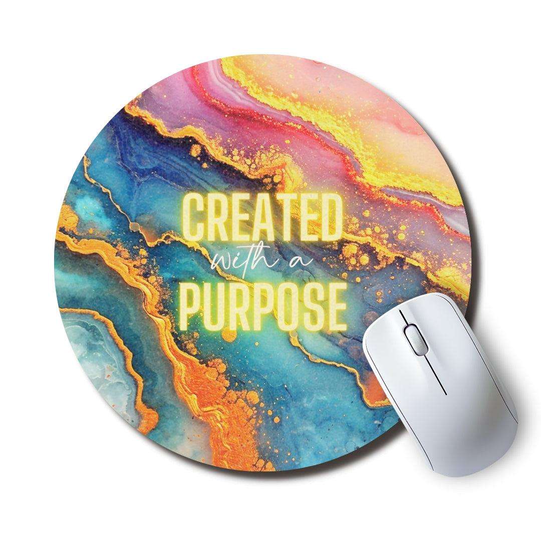 Created With a Purpose — SoulScript Circle Mouse Pad