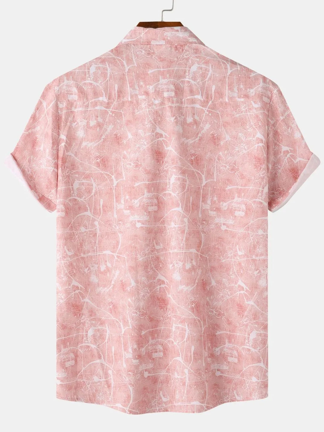 Men's Printed Short Sleeve Button Down Shirt