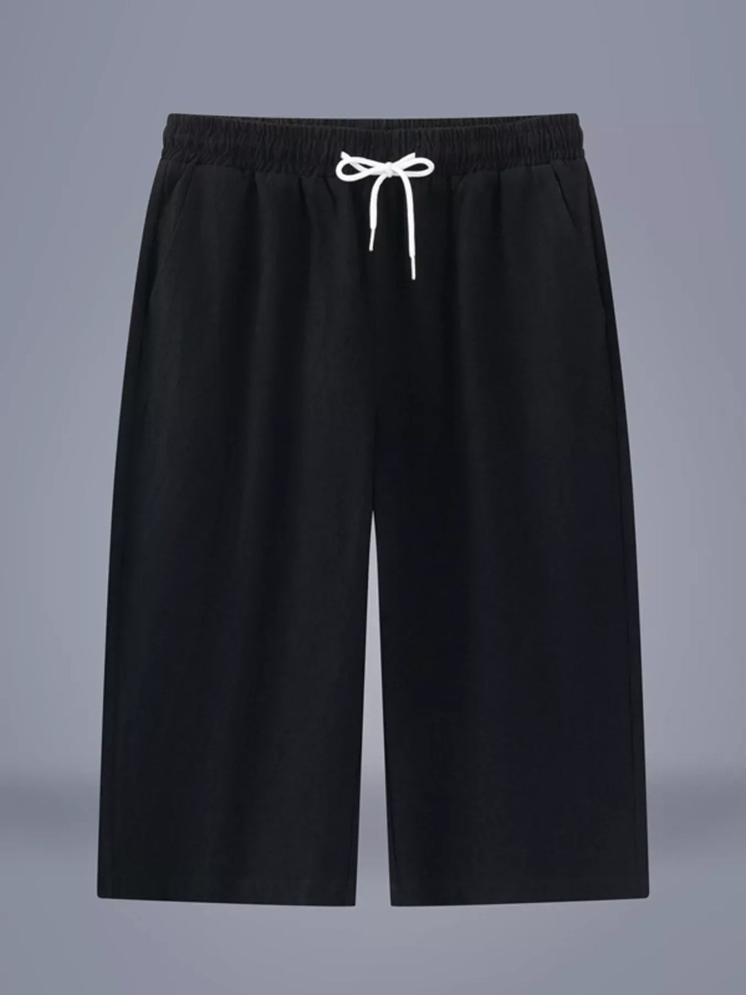 Men's Plus Size Casual Cropped Drawstring Pants