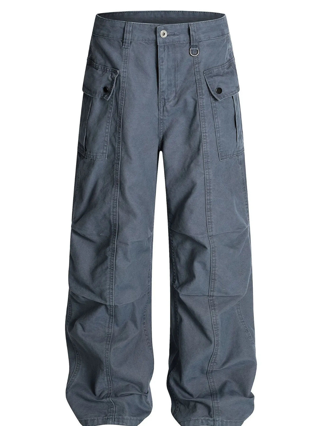 Men's Straight Cargo Jeans with Ruched Detail