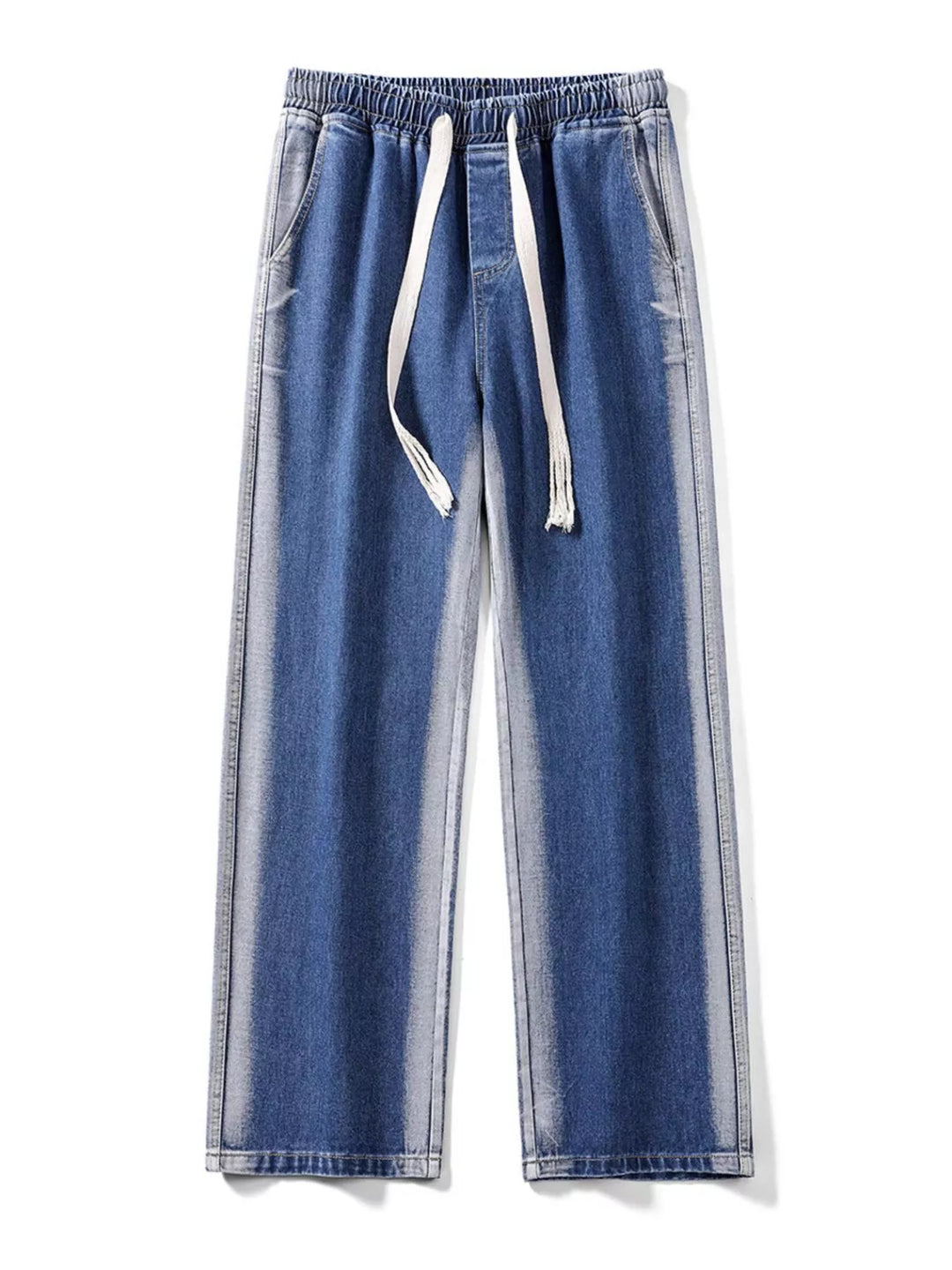 Men's Full Size Drawstring Wide Leg Jeans Plus Size