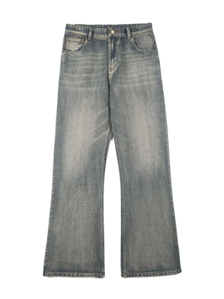 Men's Full Size Vintage Wash Wide Leg Jeans Plus Size
