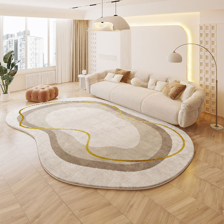 Cream Colored Stain-resistant And Easy To Maintain Cashmere Look Rug