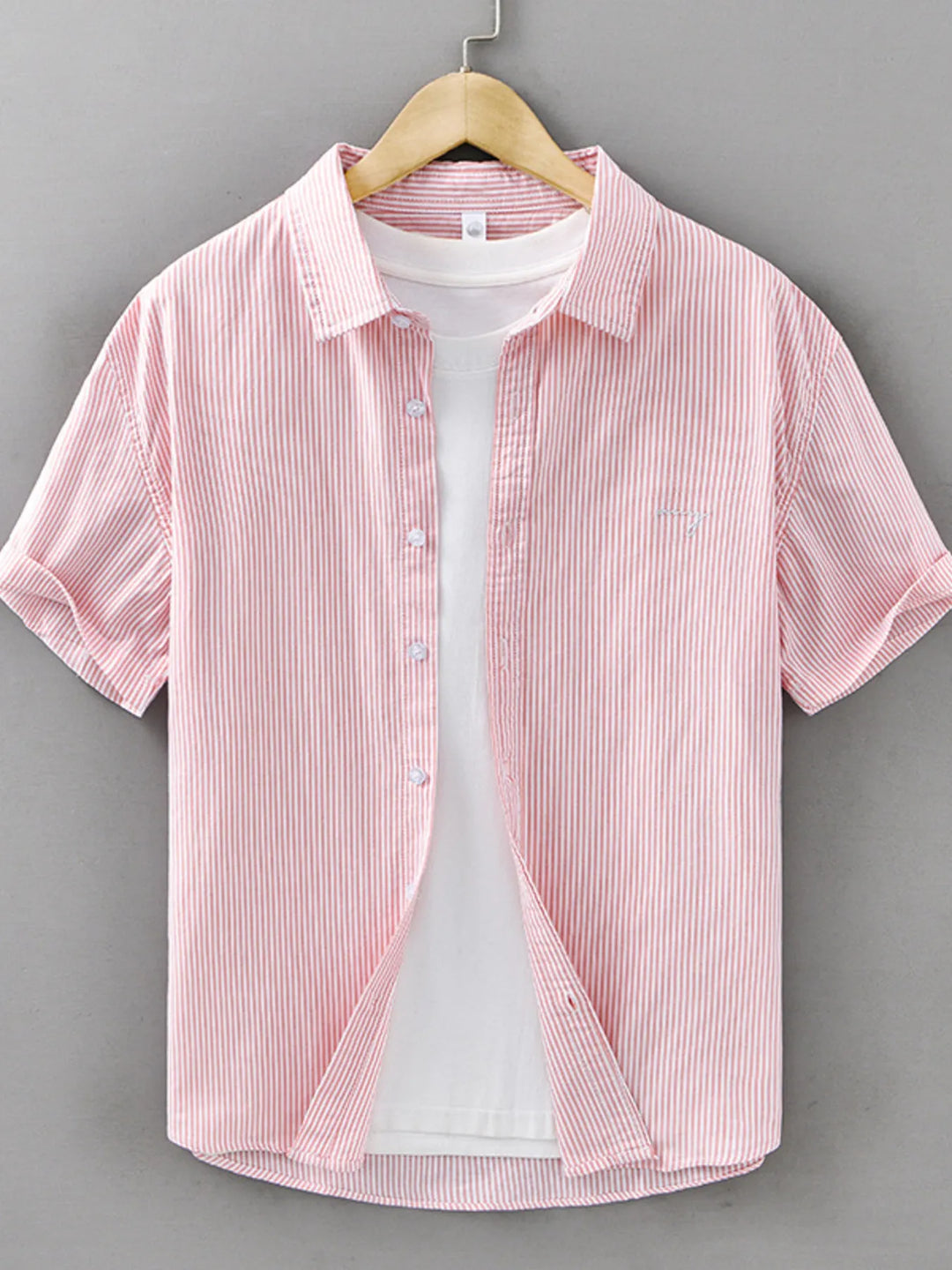 Men's Plus Size Classic Striped Short Sleeve Shirt