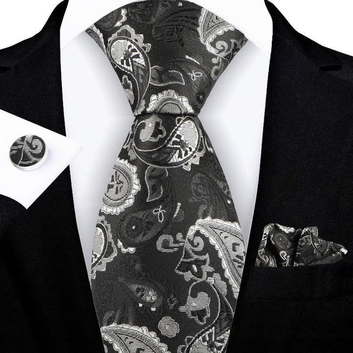 Jacquard-embroidered Cashew Flower Tie
