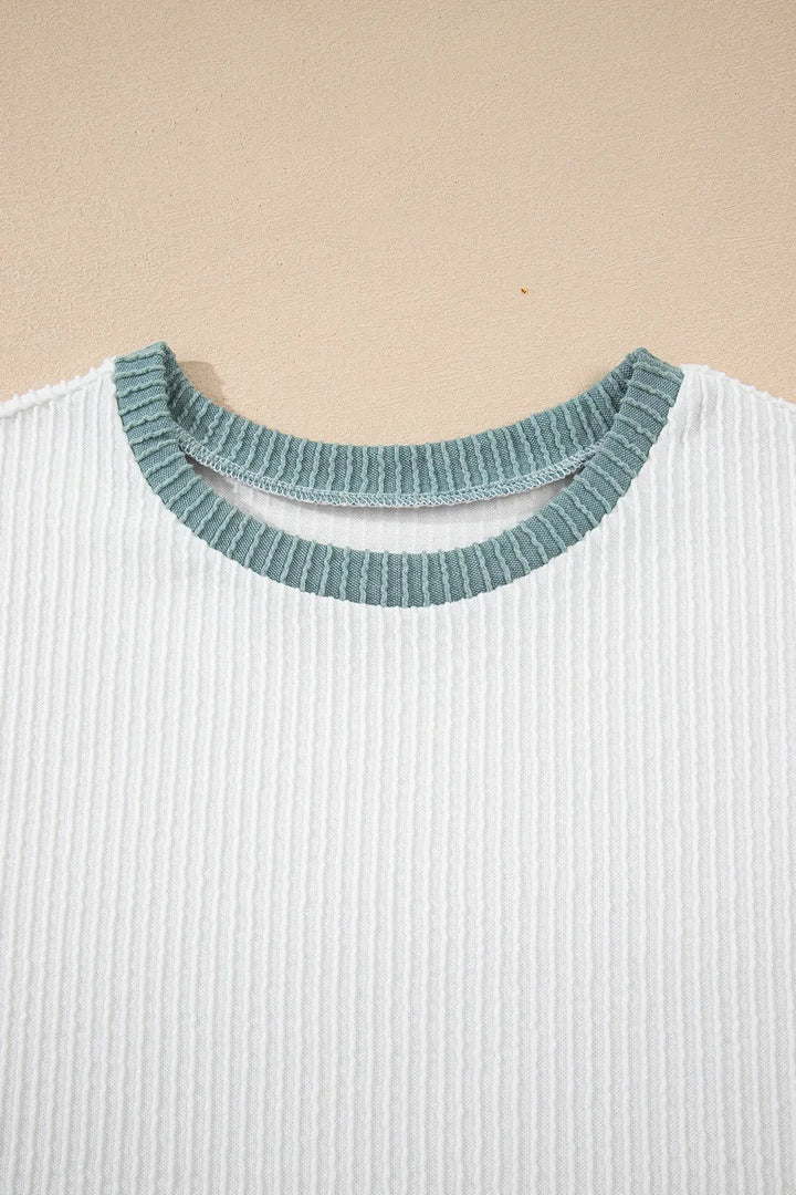 Contrast Trim Ribbed Knit Sleeveless Top