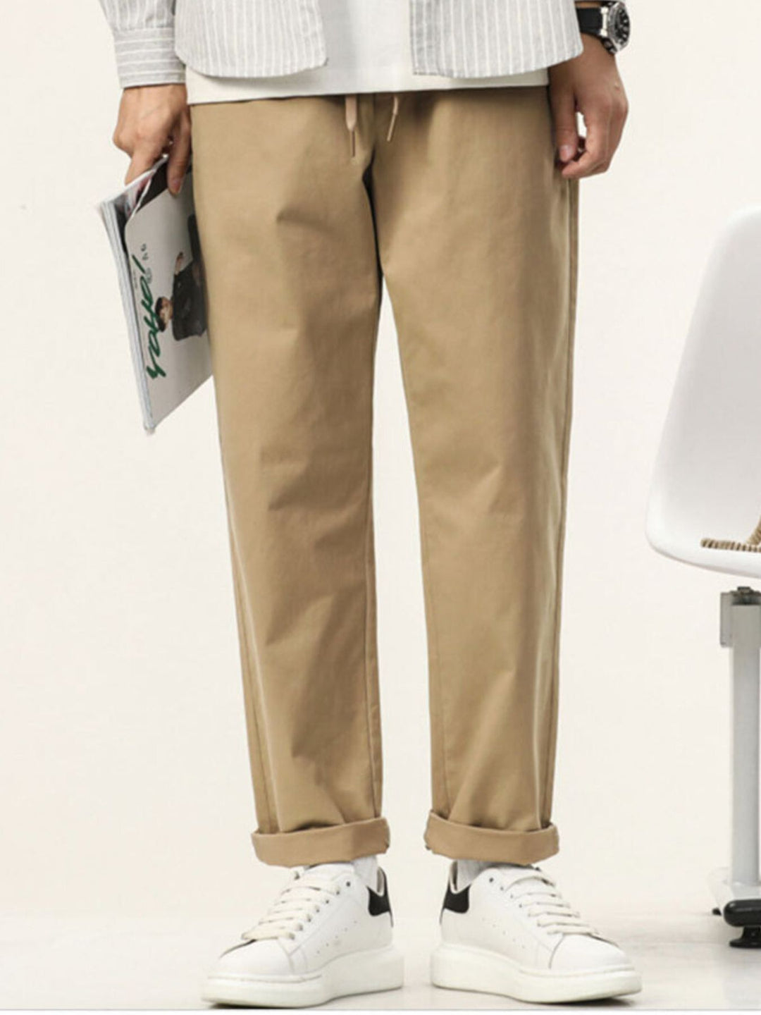 Men's Plus Size Casual Straight-Leg Pants