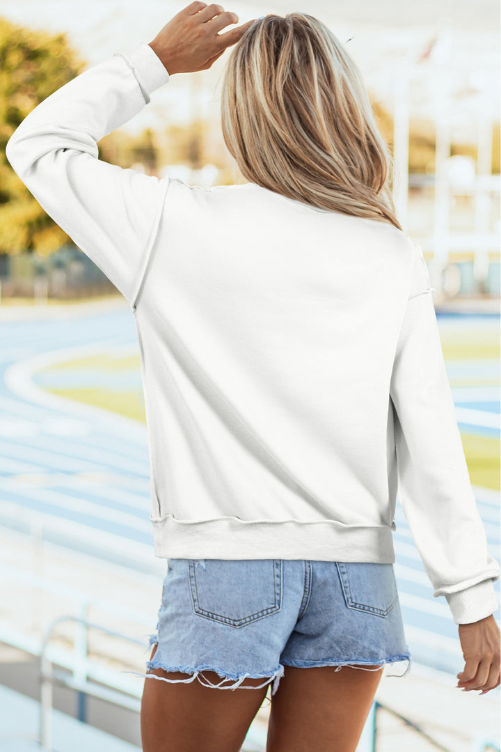 White Kentucky Graphic Mock Neck Reversible Sweatshirt