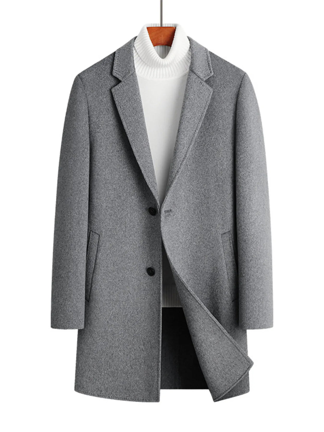 Men's Plus Size Button Up Long Sleeve Coat