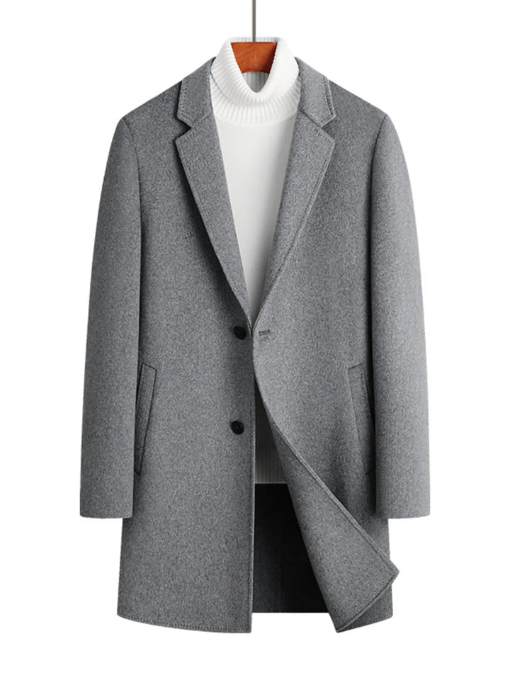 Men's Plus Size Button Up Long Sleeve Coat