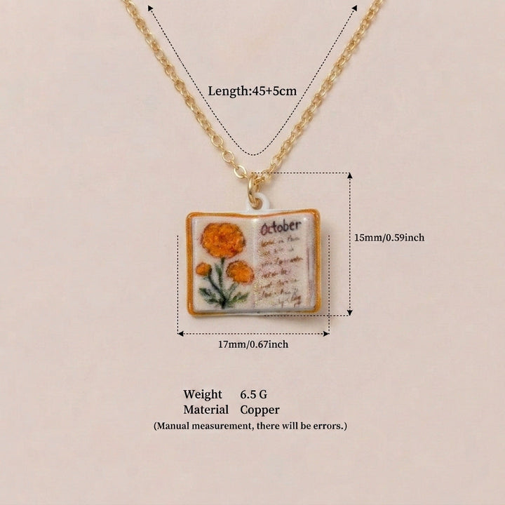 Retro Book Necklace For Women