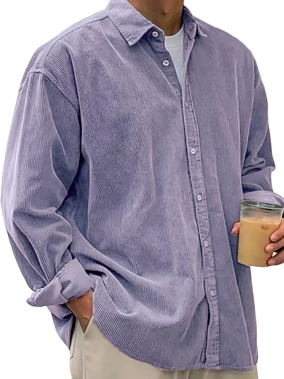 Men's Full Size Button Up Long Sleeve Shirt Plus Size