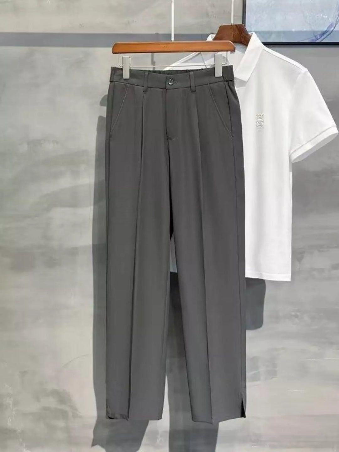 Men's Full Size Seam Detail Straight-Leg Pants Plus Size