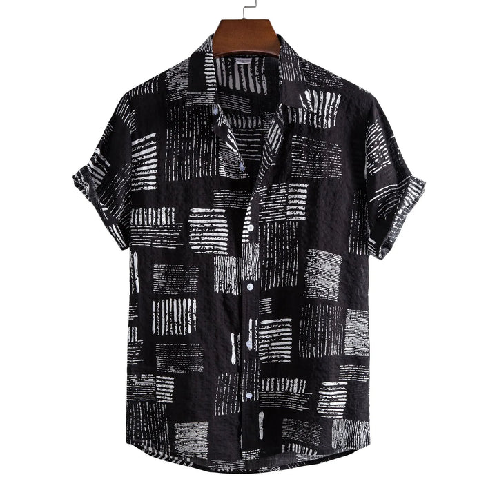 Men's Plus Size Casual Printed Short Sleeve Shirt