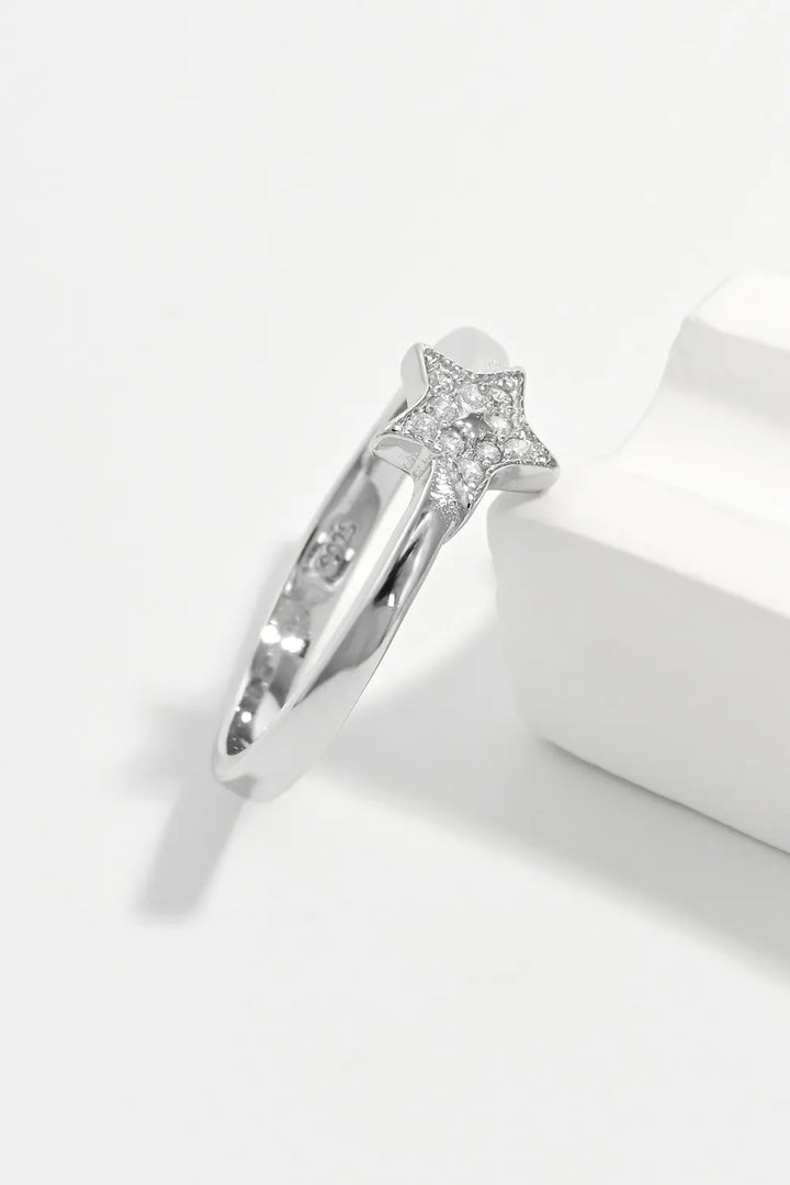 925 Sterling Silver Inland Zircon Star Ring