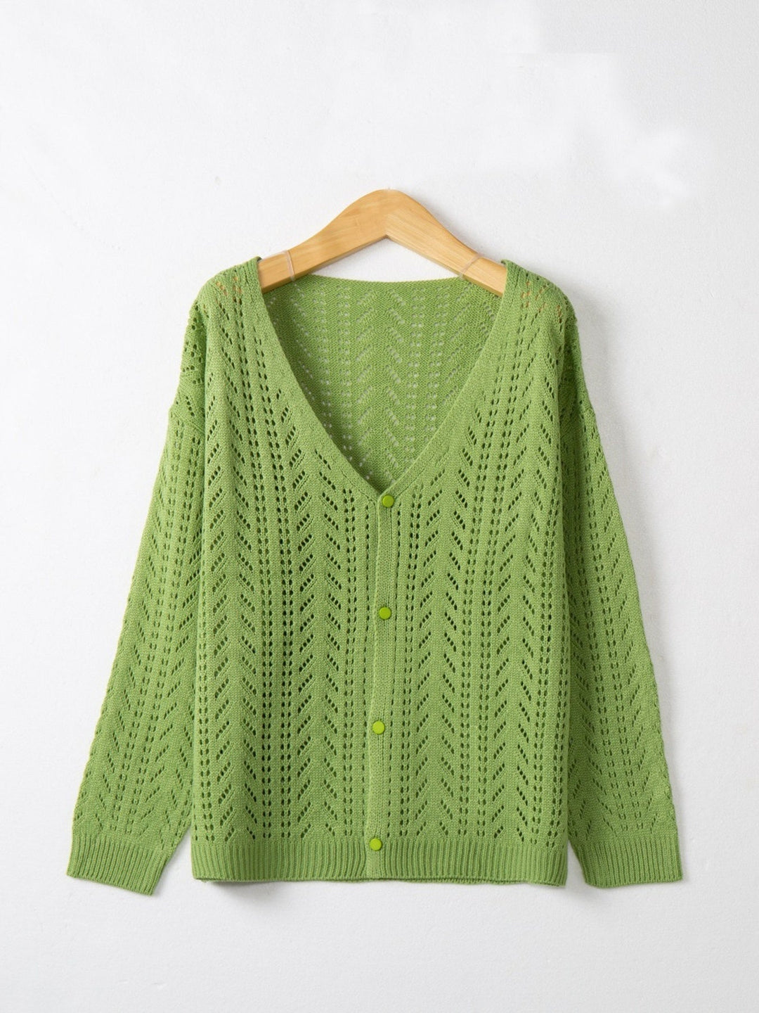 Openwork V-Neck Cardigan