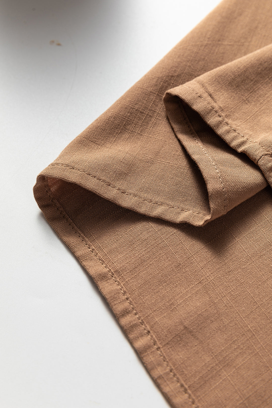 Straw Yellow Lace Trim Peter Pan Collar Long Sleeve Mini Shirt Dress