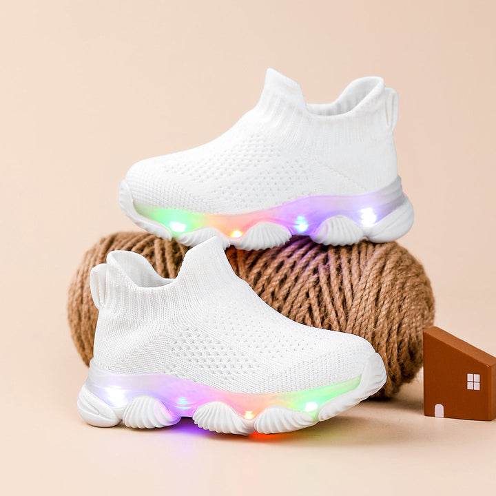 Light-up Baby Ultra-lightweight Knitted Breathable Soft-soled Shoes