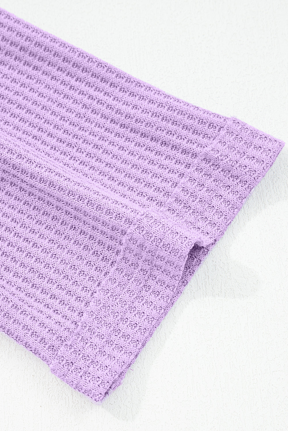 Phalaenopsis Thermal Knit Contrast Textured Patchwork Long Sleeve Top