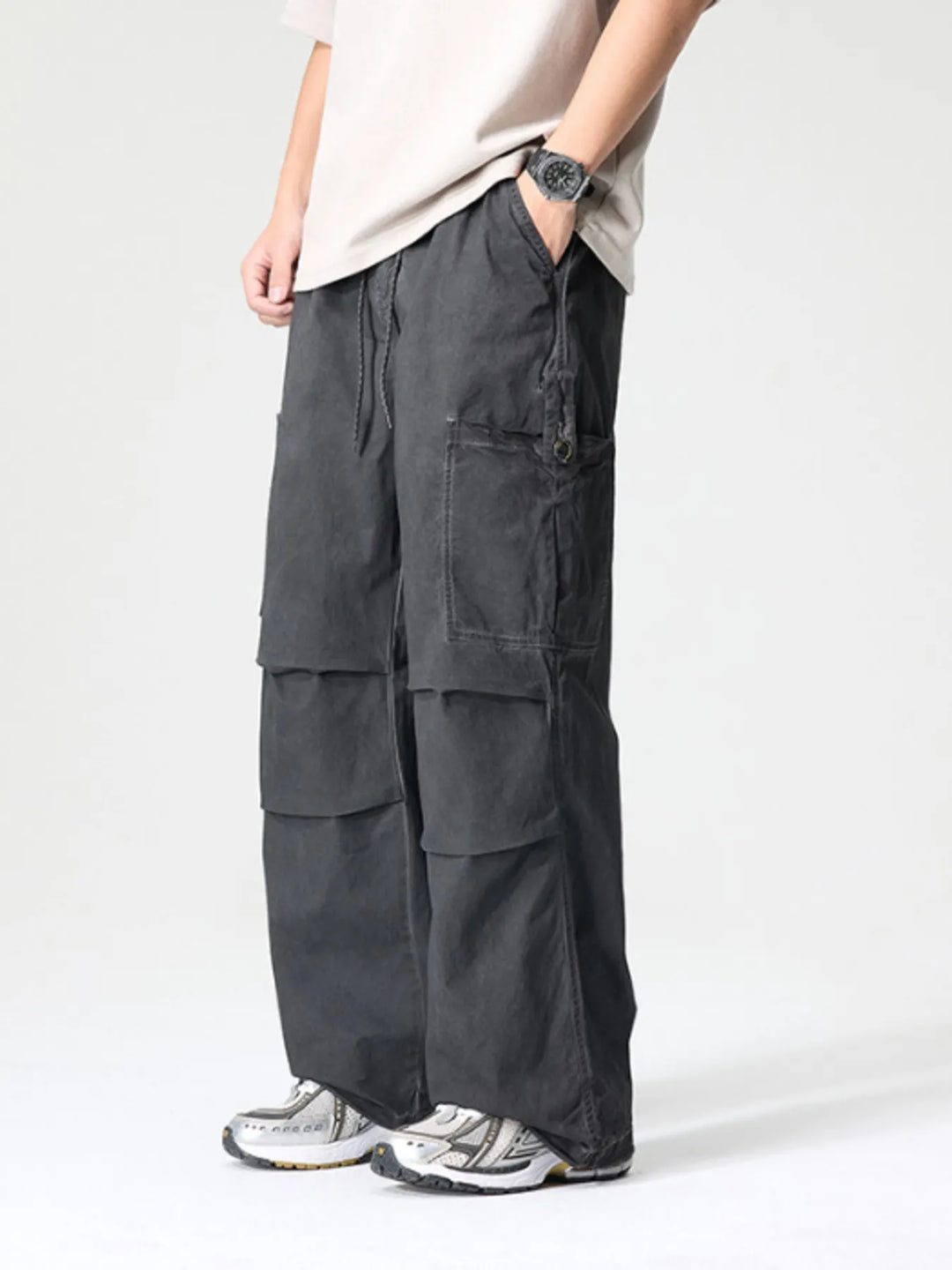 Men's Full Size Wide Leg Cargo Pants Plus Size
