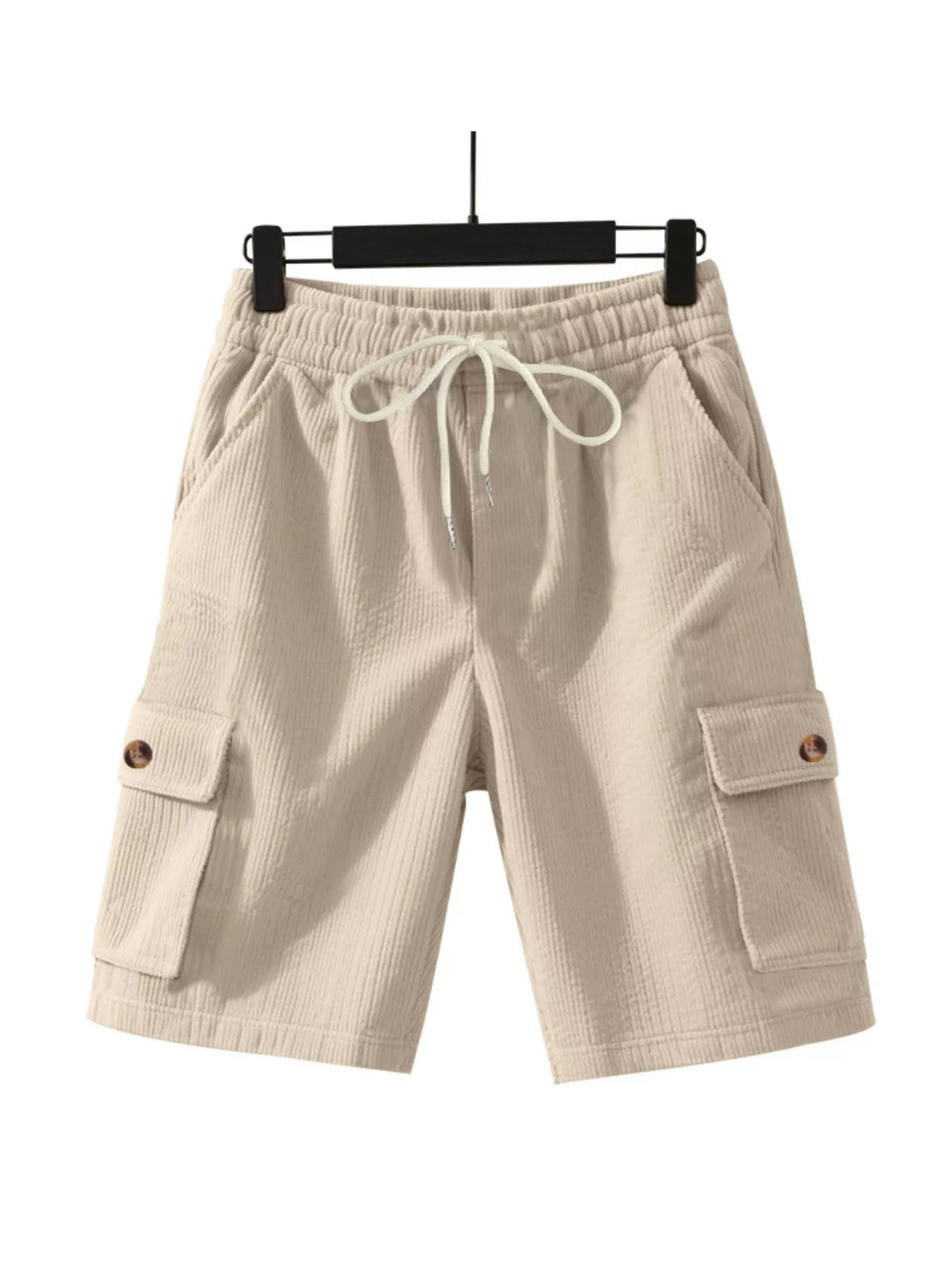 Men's Full Size Casual Textured Drawstring Cargo Shorts Plus Size
