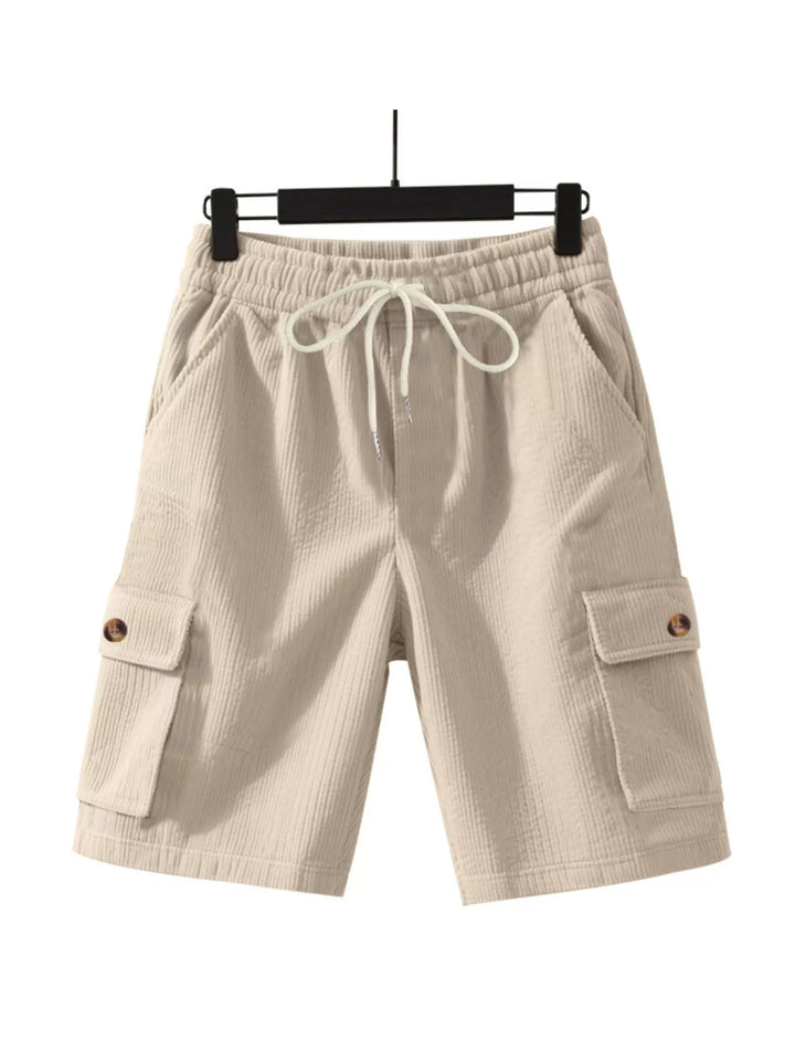 Men's Full Size Casual Textured Drawstring Cargo Shorts Plus Size