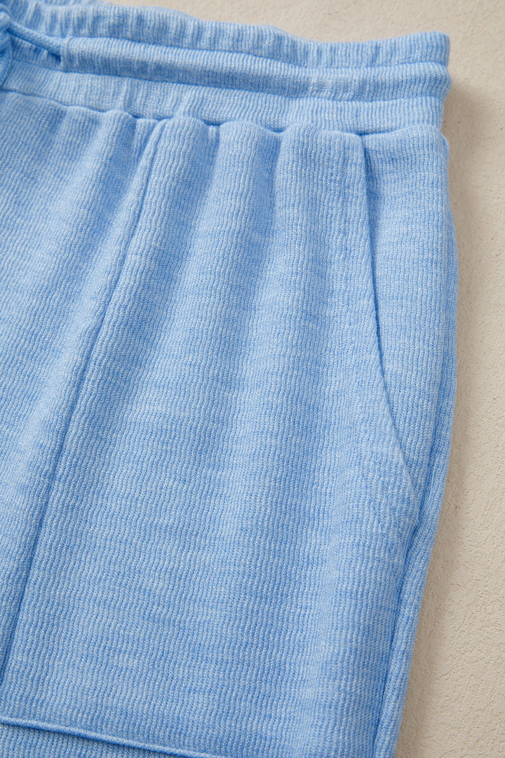 Beau Blue Cap Sleeve Matching Top and Jogger Pants Set