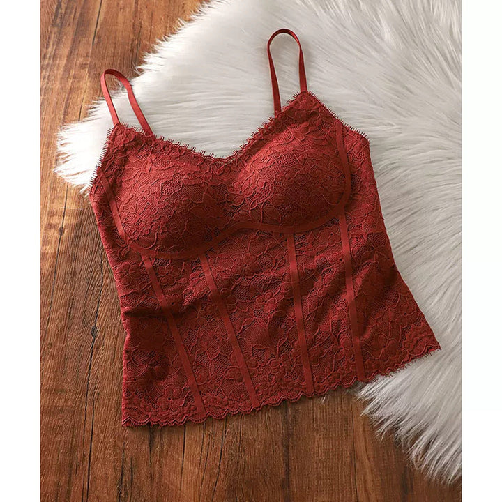 Womens Retro Floral Lace Camisole Top