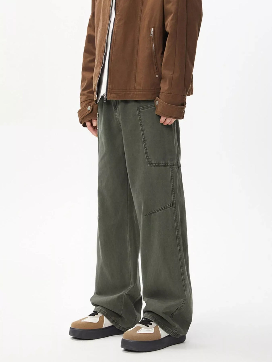 Men's Full Size Wide Leg Cargo Jeans Plus Size