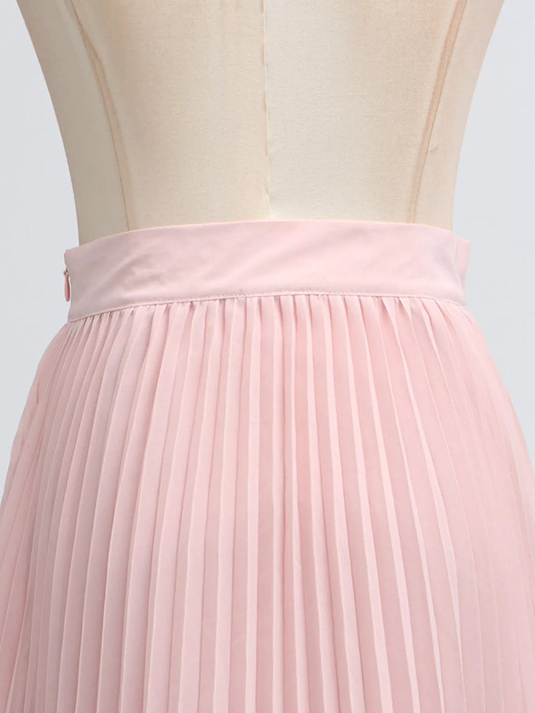 Frill Lapel Collar Top and Pleated Skirt Set