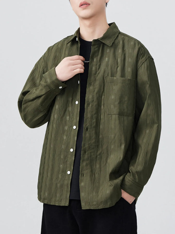 Men's Plus Size Button Up Long Sleeve Shirt