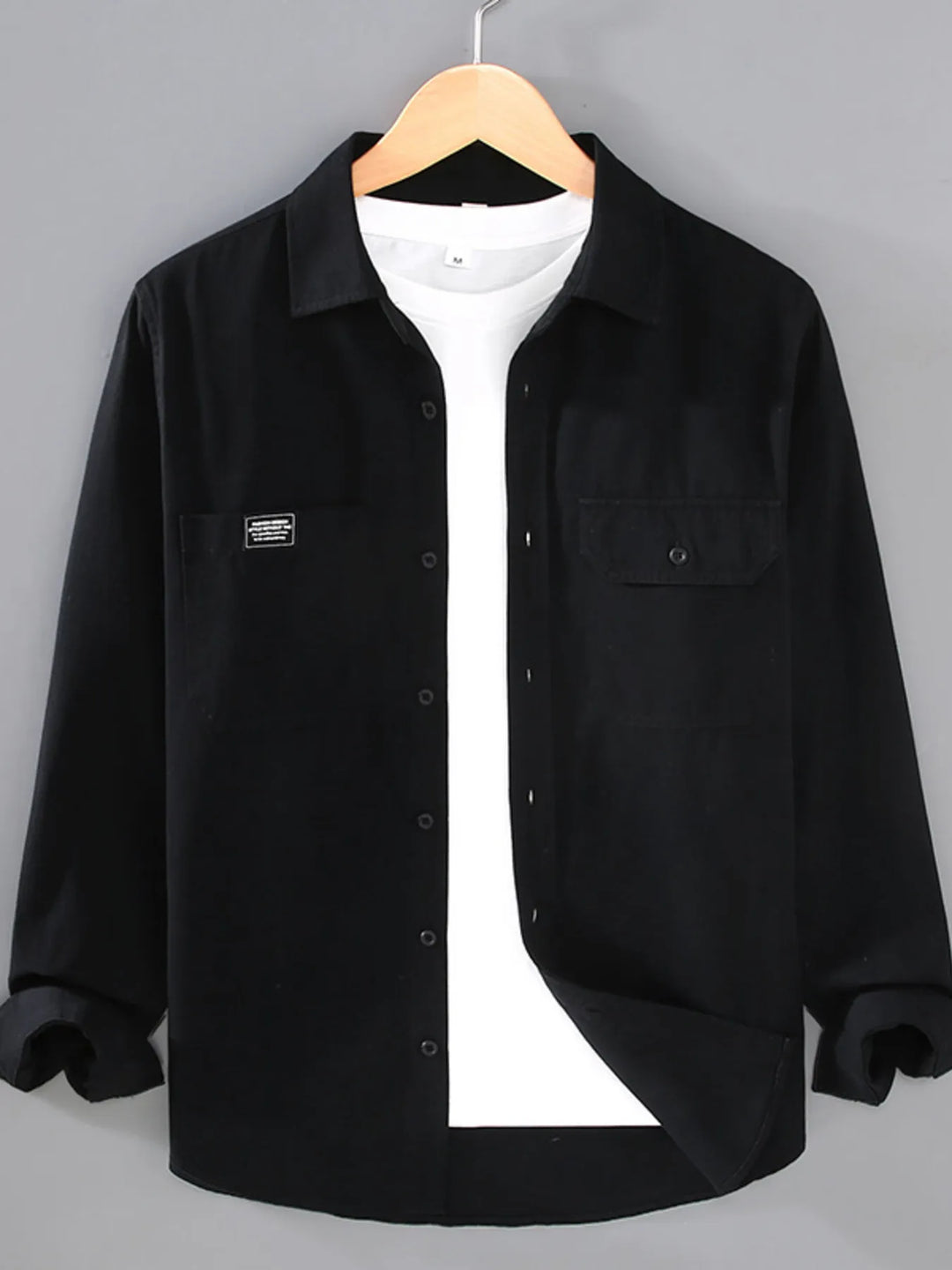 Men's Plus Size Button Up Long Sleeve Shirt