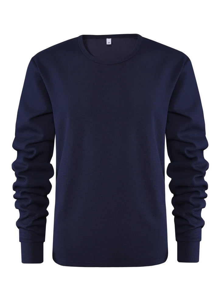 Men's Plus Size Waffle Knit Long Sleeve T-Shirt